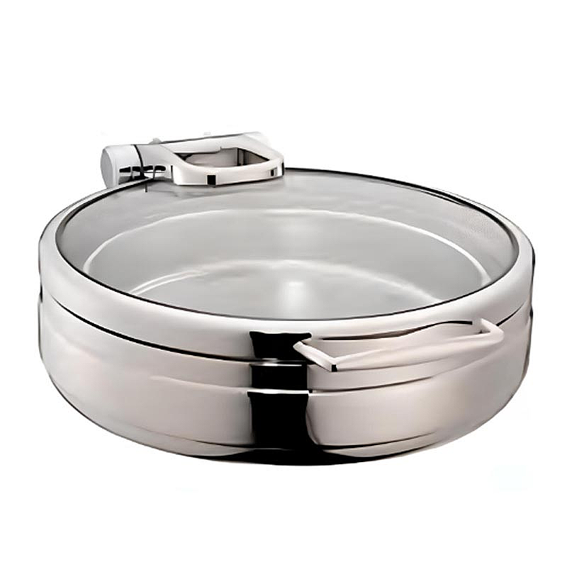 Öztiryakiler Lux Hidrolik Cam Kapaklı Yuvarlak Chafing Dish, GN 2-3, 6 Lt, Profesyonel - Öztiryakiler