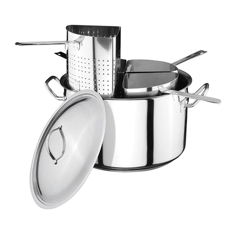 Öztiryakiler Makarna Pişirme Tenceresi, Paslanmaz Çelik, 4'lü Süzgeç, 36x23 cm - 1