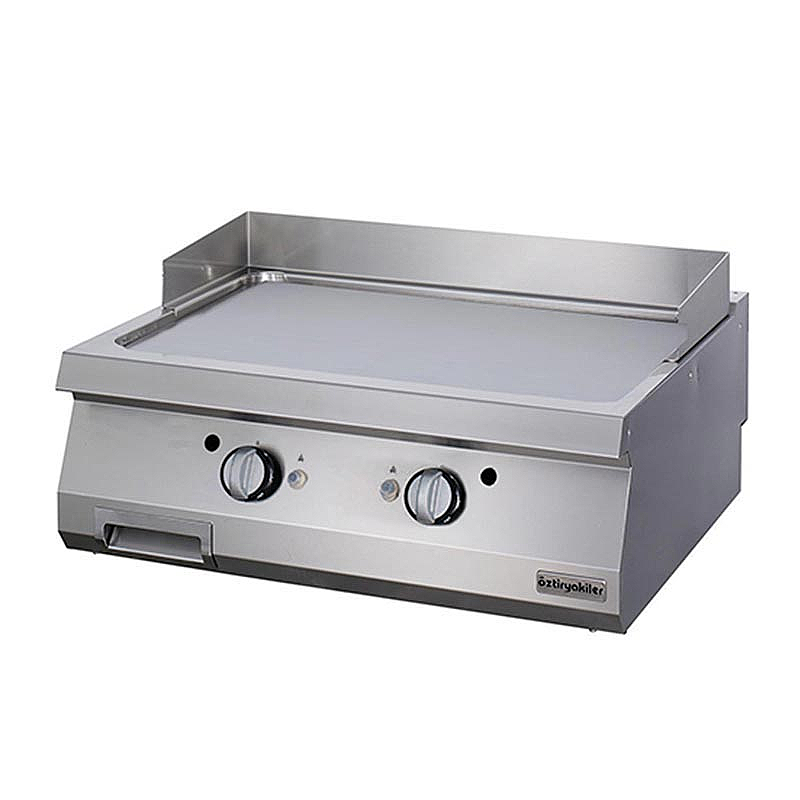 Öztiryakiler OGG 8070 Düz Grill Plate, 80x70x30 cm, Sert Krom Kaplı, Gazlı, 73 Kg. - Öztiryakiler