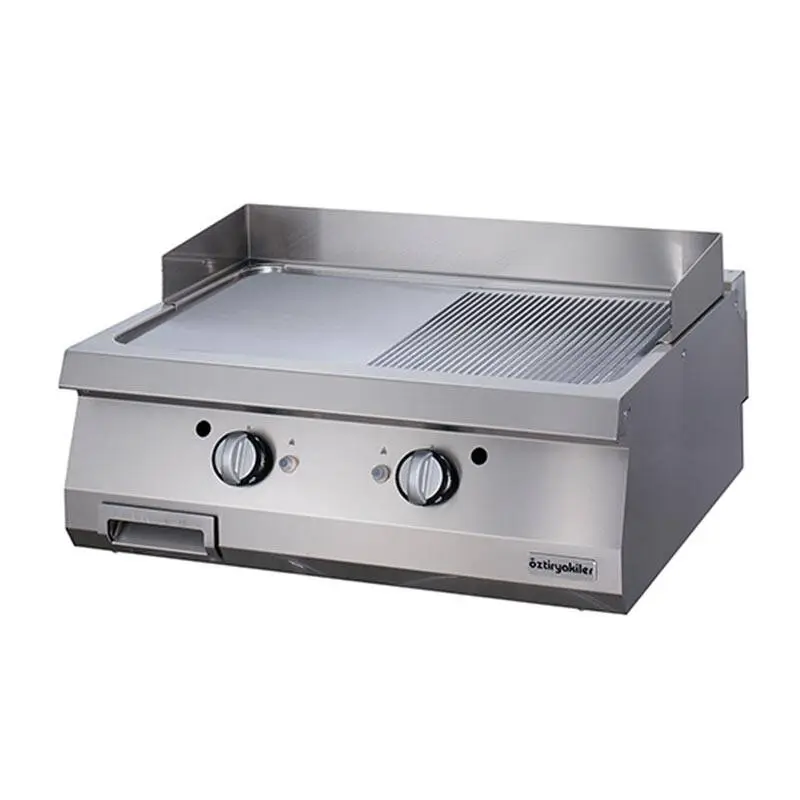 Öztiryakiler OGG 8070 Grill Plate, Yarı Oluklu, Gazlı, Paslanmaz Çelik, 80x70 cm - 1