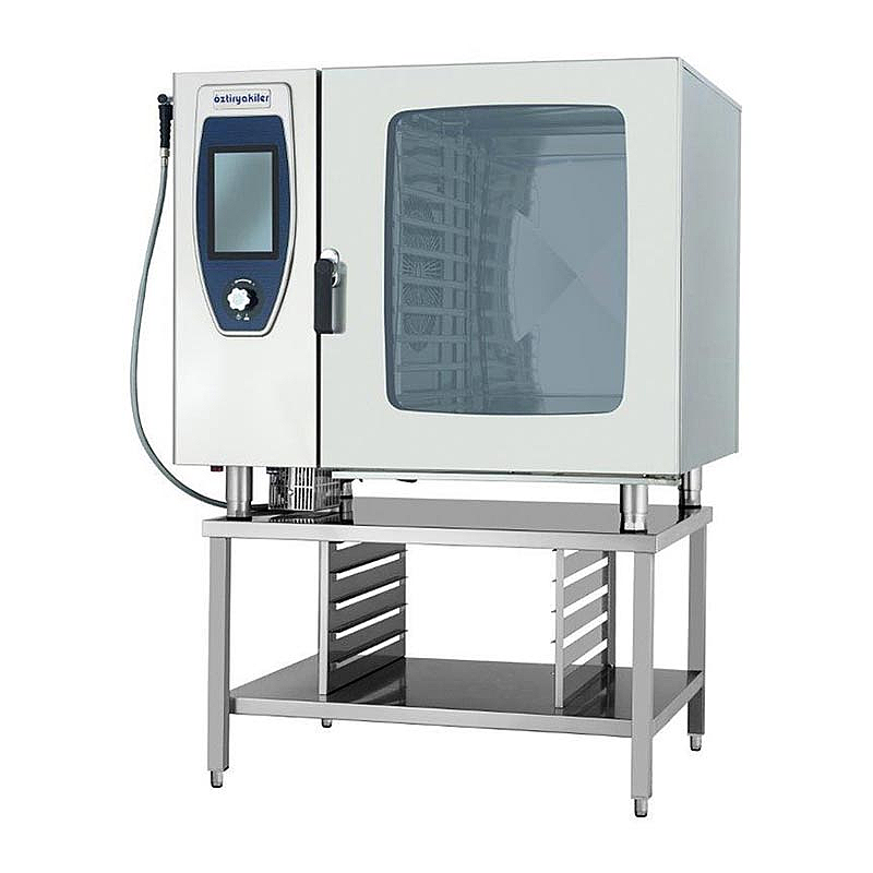 Öztiryakiler OKFE 102 C Konveksiyonlu Kızaklı Kombi Fırın, 10 Adet GN 2/1 Tepsi Kapasiteli, Elektrikli, 123x109x108 cm. - Öztiryakiler