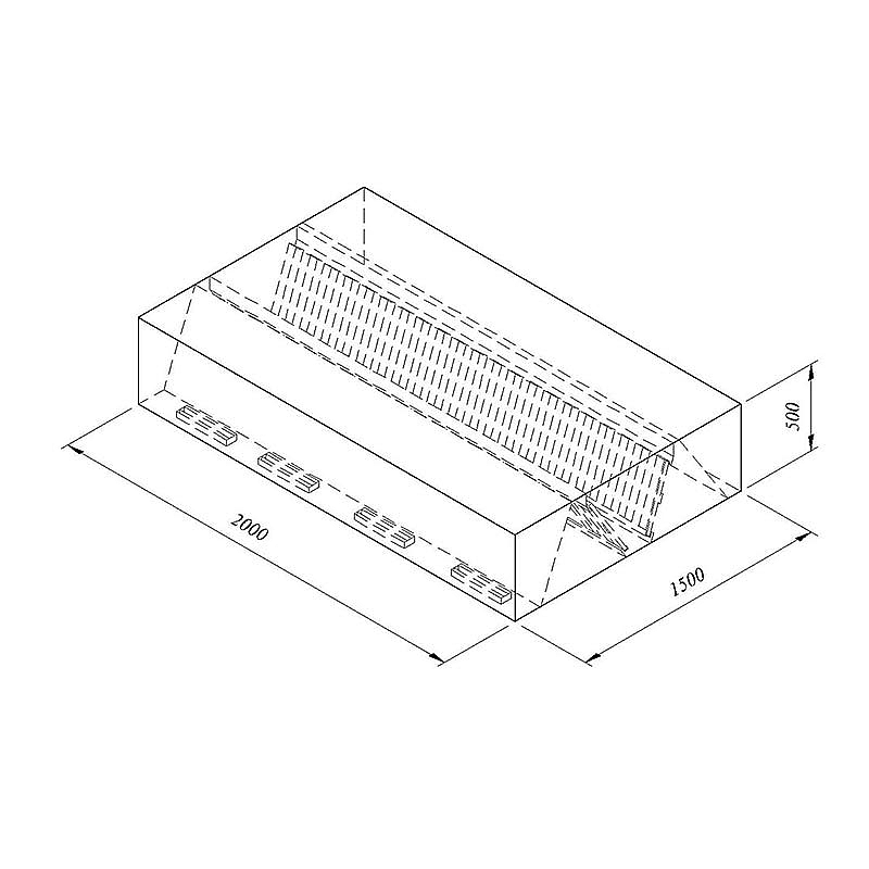 Öztiryakiler Orta Tip Filtreli Çift Cidar Davlumbaz, 200x150 cm, Endüstriyel - 1