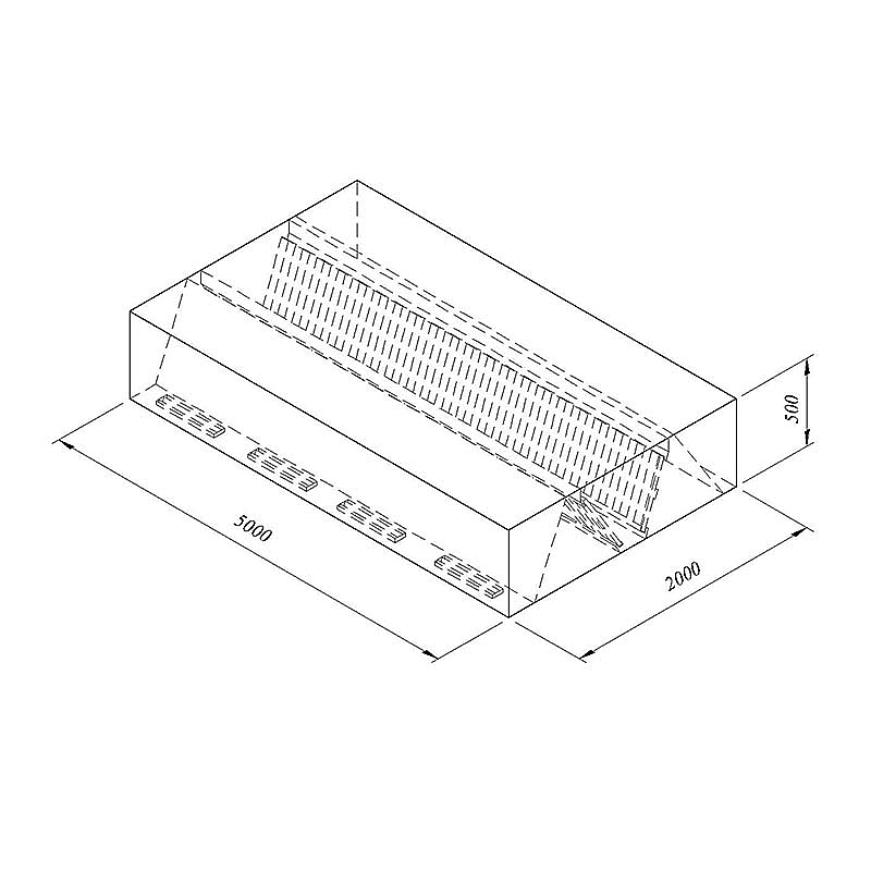 Öztiryakiler Orta Tip Filtreli Çift Cidar Davlumbaz, 500x200 cm, Endüstriyel - 1