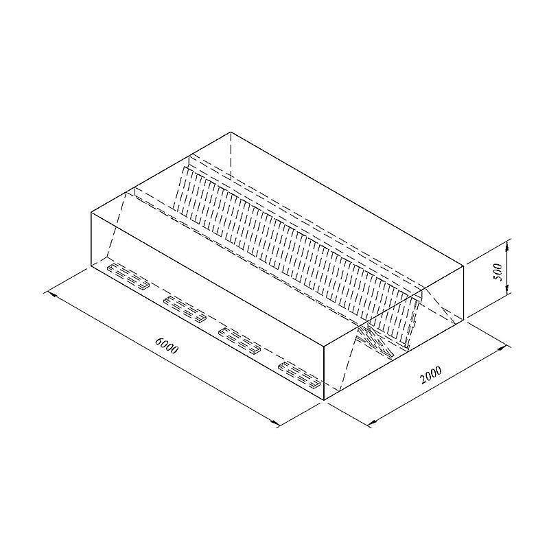Öztiryakiler Orta Tip Filtreli Çift Cidar Davlumbaz, 600x200 cm, Endüstriyel - 1