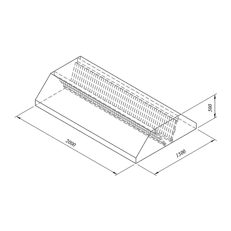 Öztiryakiler Orta Tip Filtreli Davlumbaz, 200x150 cm, Paslanmaz Çelik - Öztiryakiler
