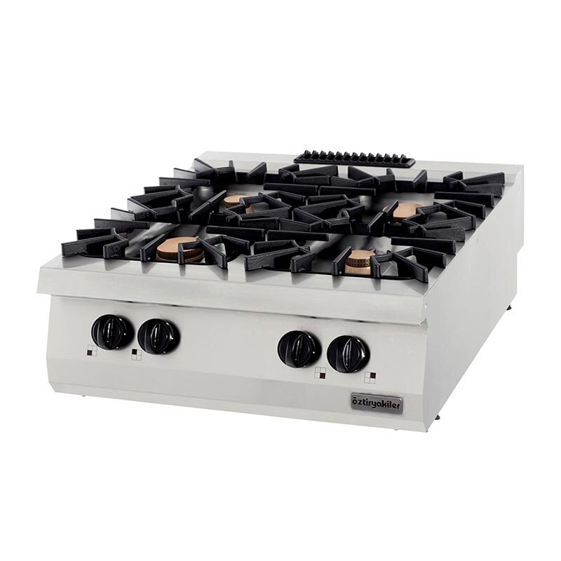 Öztiryakiler OSOG 8090 P Set Üstü 4'lü Ocak, 2 mm Üst Tabla, Gazlı, 80x90x30 cm - Öztiryakiler
