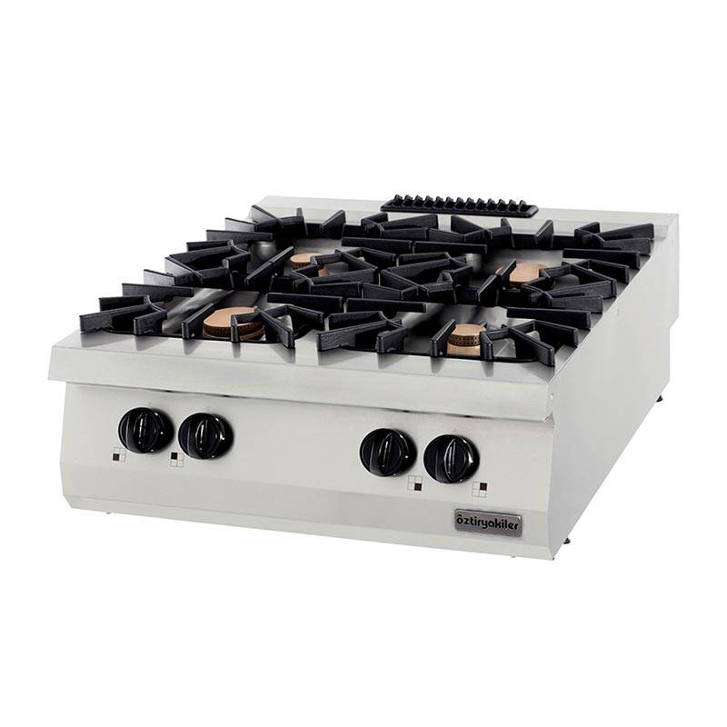 Öztiryakiler OSOG 8090 P Set Üstü 4'lü Ocak, 2 mm Üst Tabla, Gazlı, 80x90x30 cm - 1