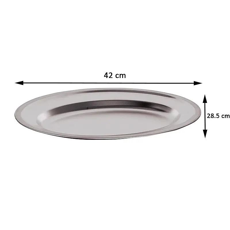 Öztiryakiler Oval Büfe Tepsisi, 42x28.5 cm, Paslanmaz Çelik - Öztiryakiler (1)