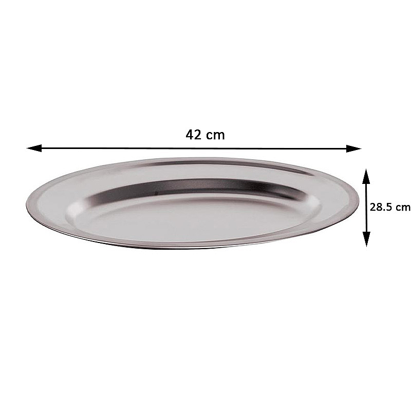 Öztiryakiler Oval Büfe Tepsisi, 42x28.5 cm, Paslanmaz Çelik - 2