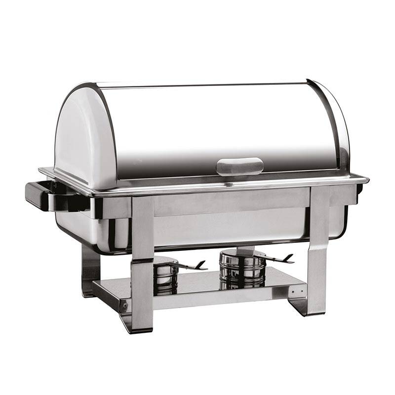 Öztiryakiler Rolltop Kapaklı Chafing Dish, Was Ayaklı, Paslanmaz Çelik, GN 1/1, Jel Yakıtlı - 1