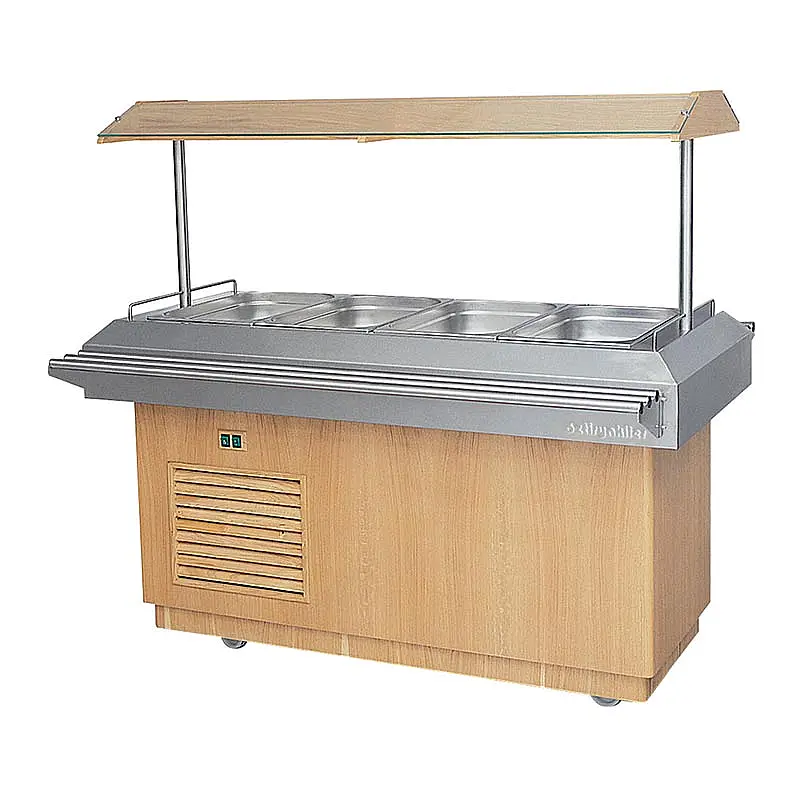 Öztiryakiler Saladbar, 4 1/1 GN, Ceviz, Elektrikli, 725x1565x1440 mm. - 1