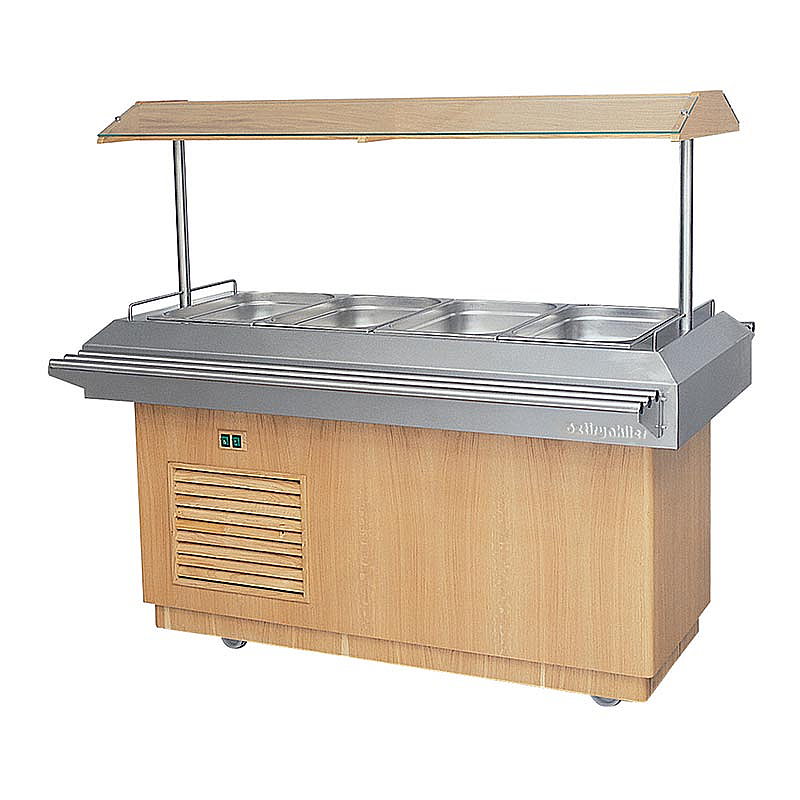 Öztiryakiler Saladbar, 4 1/1 GN, Meşe, Elektrikli, 72 Lt. - Öztiryakiler
