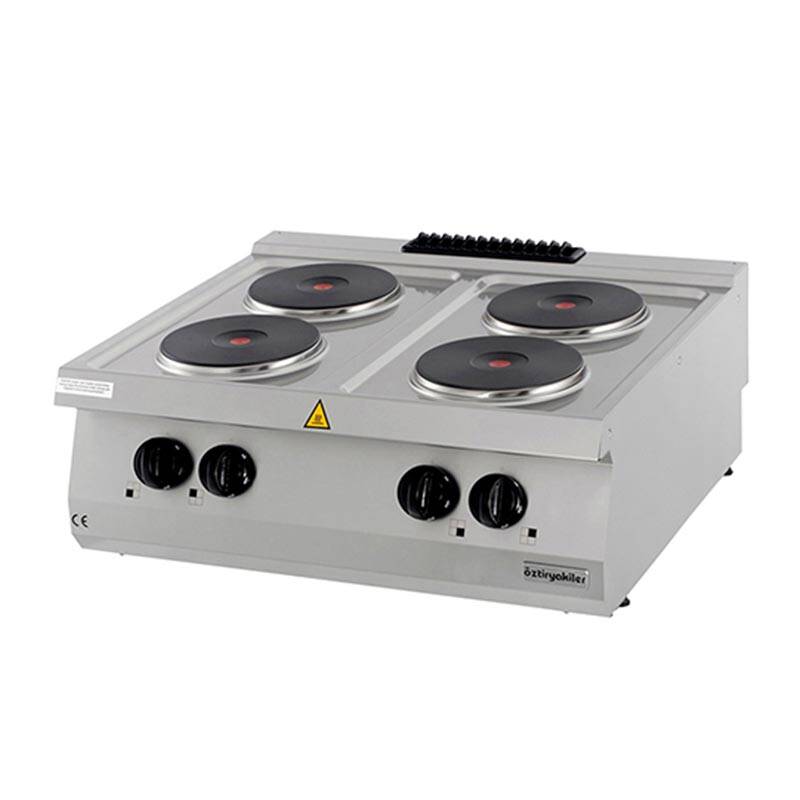 Öztiryakiler Set Üstü Dörtlü Ocak, 80x70x30 cm, Elektrikli, Paslanmaz Çelik - 1