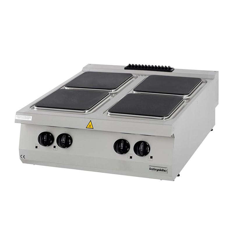 Öztiryakiler Set Üstü Dörtlü Ocak, 80x90x30 cm, Elektrikli, Profesyonel - 1