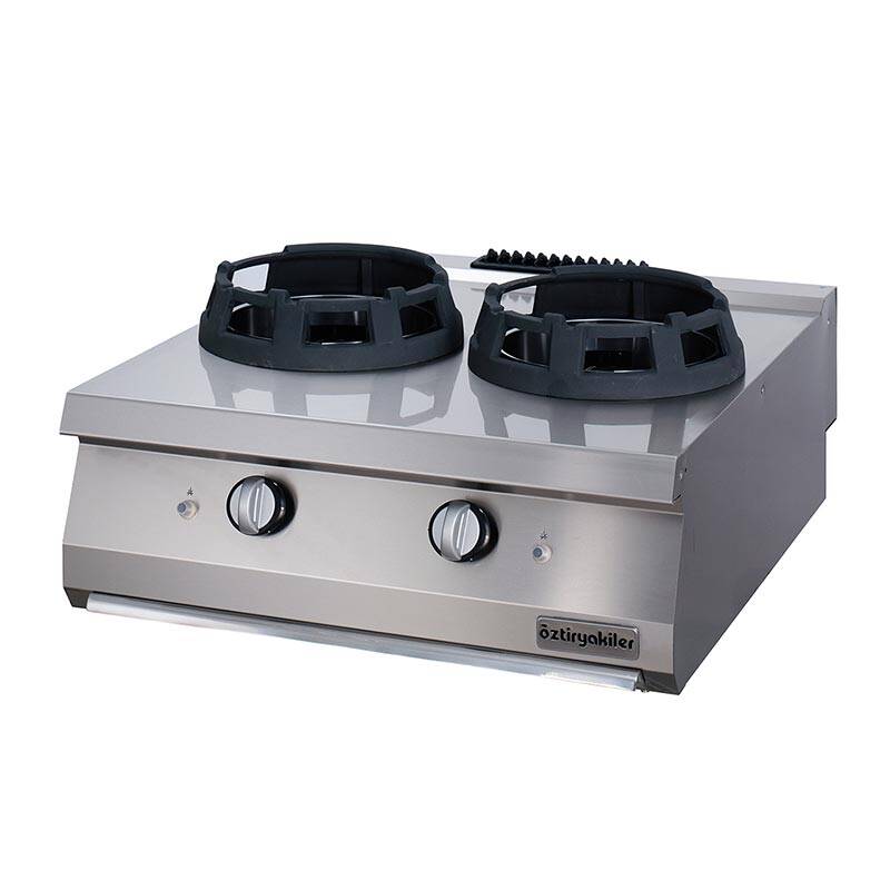 Öztiryakiler Set Üstü İkili Wok Ocak, Kırıntı Tepsili, 80x70x30 cm, Gazlı - 1