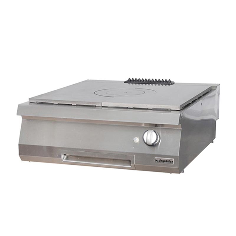 Öztiryakiler Set Üstü Kapalı Döküm Ocak, 80x90x30 cm, Paslanmaz Çelik, Gazlı - Öztiryakiler