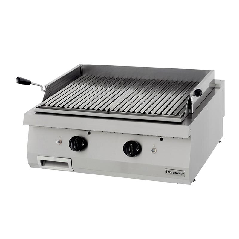 Öztiryakiler Set Üstü Lavataşlı Izgara, Çıkarılabilir Pişirme Yüzeyi, 80x70x30 cm, Gazlı - Öztiryakiler