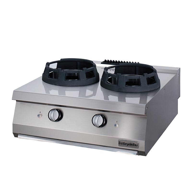 Öztiryakiler Set Üstü Wok Ocak, 2 Gözlü, 80x90x30 cm, Gazlı - Öztiryakiler
