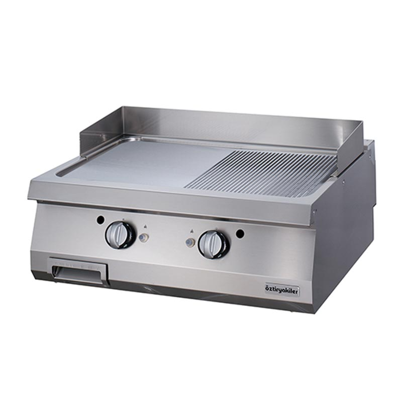 Öztiryakiler Set Üstü Yarı Oluklu Grill Plate, 80x90 cm, Profesyonel - 1