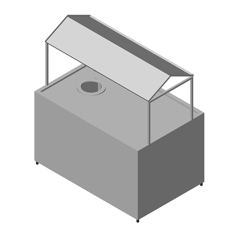 Öztiryakiler Sıyırma Hunili Bulaşık Alma Bankosu, 190x90 cm, Profesyonel - Öztiryakiler