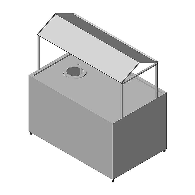 Öztiryakiler Sıyırma Hunili Bulaşık Alma Tezgahı, 120x90 cm, Ayarlanabilir Ayaklı - 1