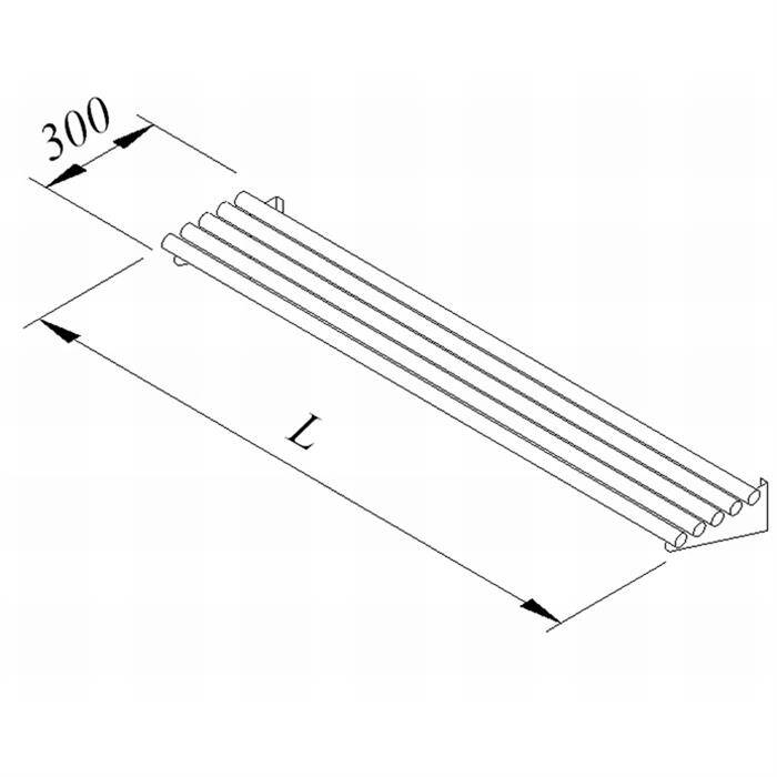 Öztiryakiler Tepsi Kaydırma Standı, Paslanmaz Çelik Kızaklı, 190x30 cm - 1
