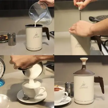 Pedrini 02CF043 Acciaio Caffè, Manuel Süt Köpürtücü - Pedrini (1)