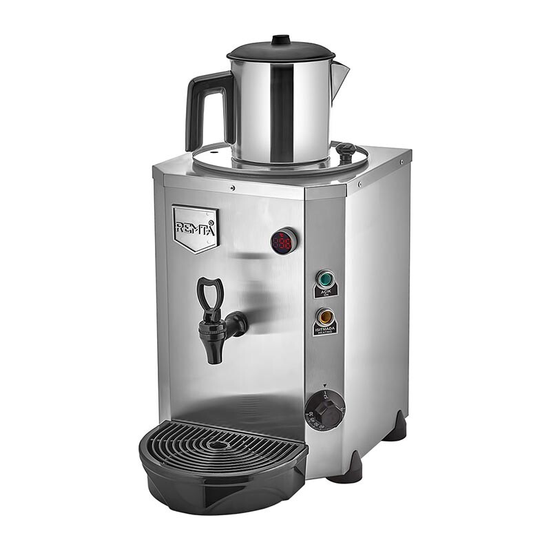 Remta DE14 Jumbo Çay Makinesi, Tek Demlikli, 9 Lt. Elektrikli, Krom - Remta