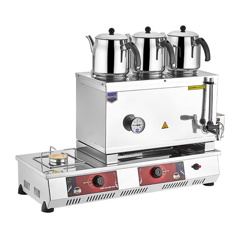 Remta N13E 55 Model Kahveci Takımlı Çay Kazanı, 3 Demlikli, 33 Lt, Elektrikli+Doğalgazlı - Remta