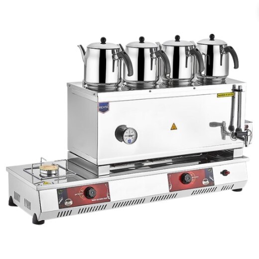 Remta N14(E) 85 Model Dört Demlikli Gazlı + Elektrikli (CE) Çay Ocağı 58 Lt. - Remta
