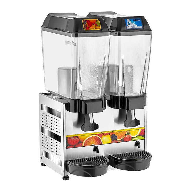 Remta ST13 Şerbet ve Ayran Soğutucu, 2 Hazneli, Şerbet+Ayran Soğutucu, 20+20 Lt, Metalik Gümüş - Remta