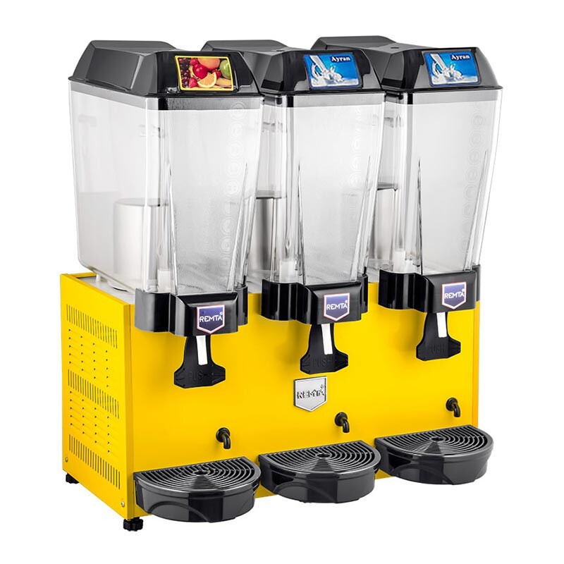 Remta ST19 Şerbet Soğutucu, 3 Hazneli, Şerbet+Ayran+Ayran, 20+20+20 Lt, Sarı - Remta