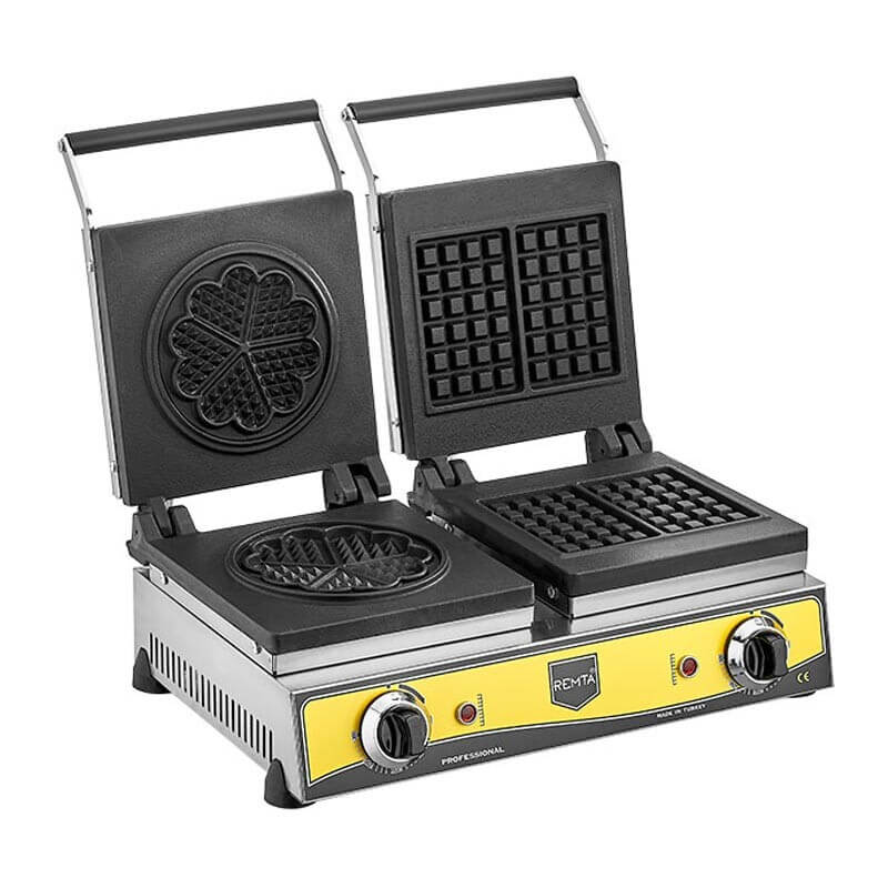 Remta W20 Çiftli Kare+Çiçek Model Waffle Makinesi, 16 cm, Elektrikli - Remta