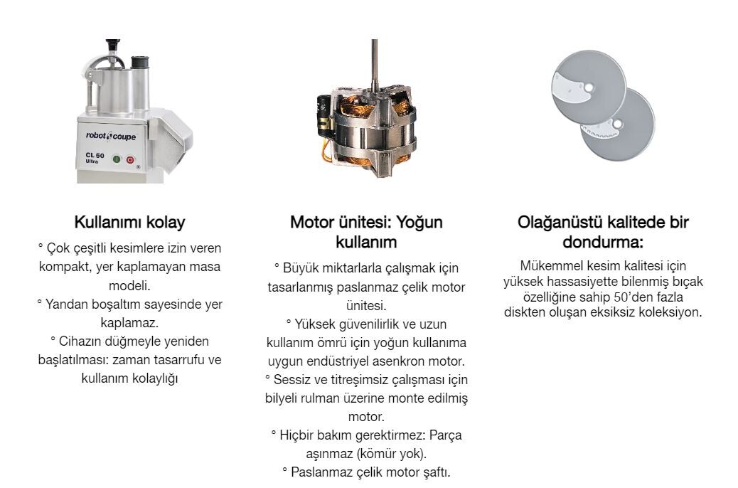 Robot Coupe CL 50 Ultra Sebze Doğrama Makinesi, Çelik Hazne - 8