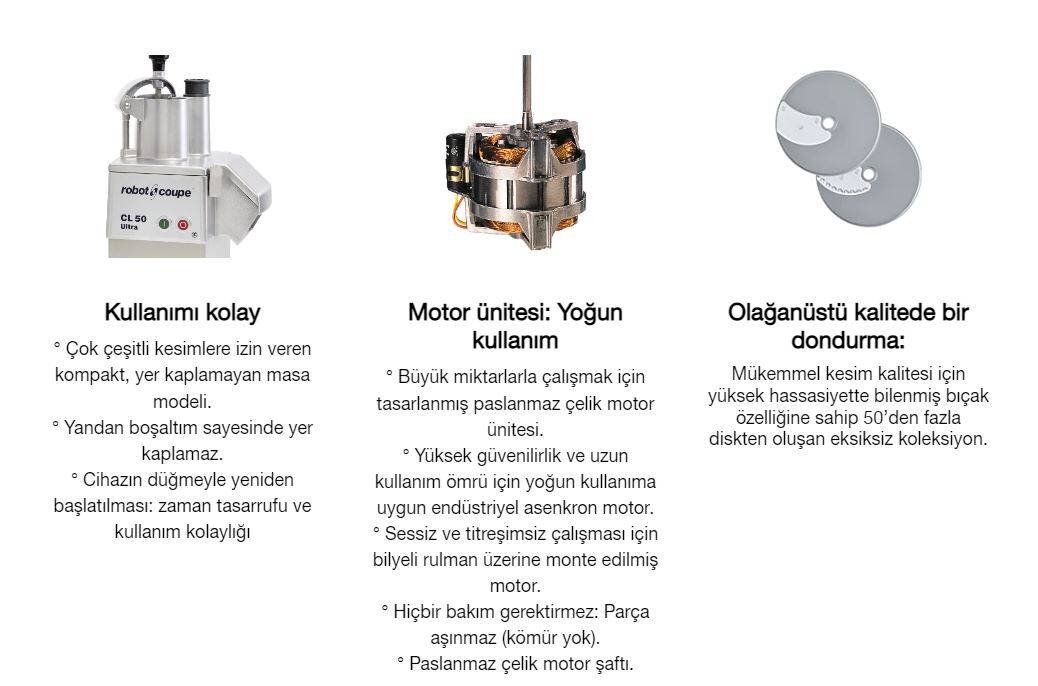 Robot Coupe CL 50 Ultra Sebze Doğrama Makinesi, Çelik Hazne - 8