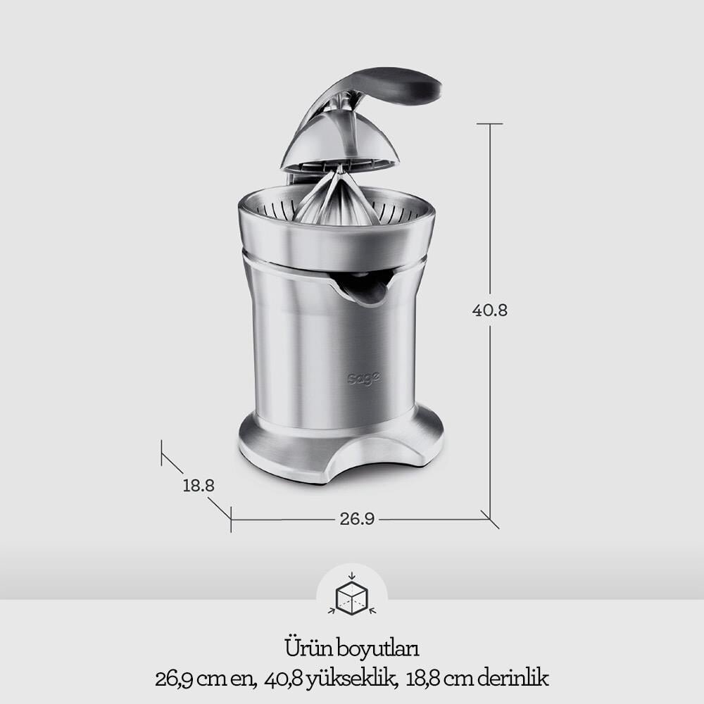 Sage 800CP The Citrus Press™ Pro Narenciye Sıkacağı, Paslanmaz Çelik - 5