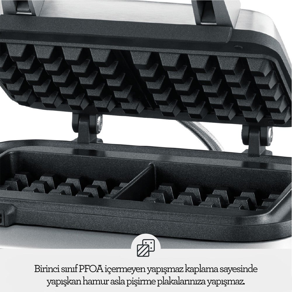 Sage BWM620 The Smart Waffle™ Pro Waffle Makinesi, Yapışmaz Yüzey - Sage (1)