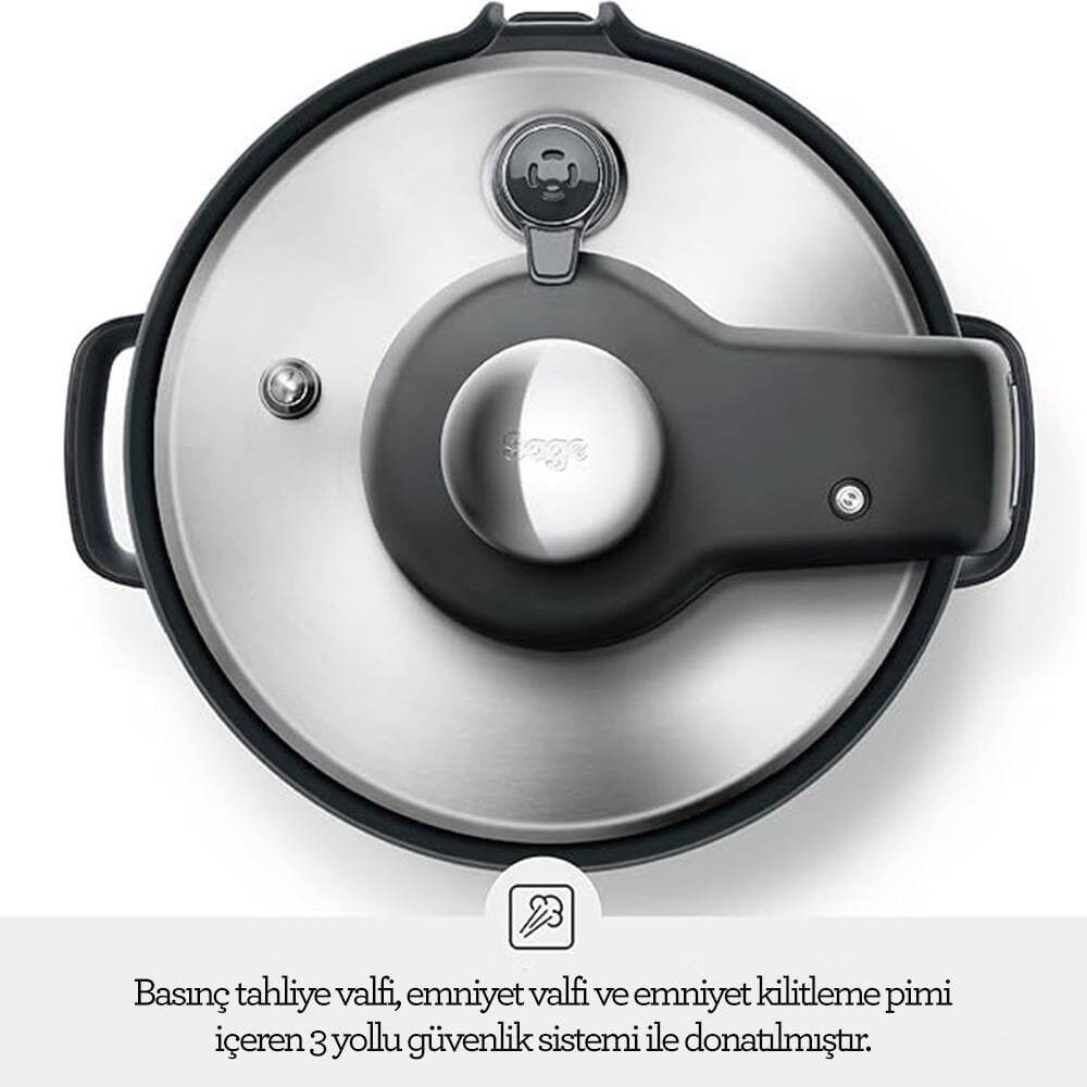 Sage SPR680 The Fast Slow Go™ Akıllı Düdüklü, 6 Lt + Akıllı Düdüklü Tarif Kitabı - 5