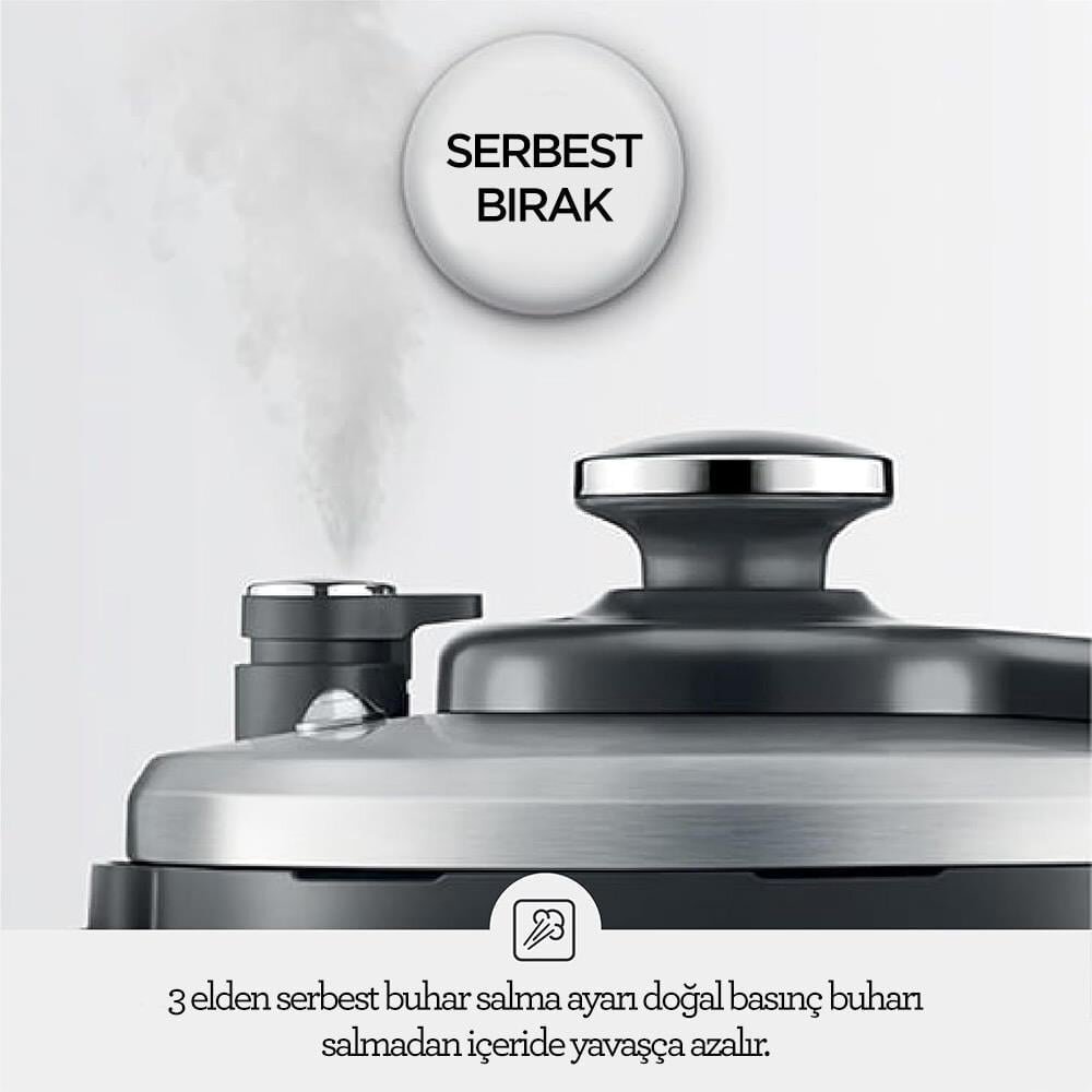 Sage SPR680 The Fast Slow Go™ Akıllı Düdüklü, 6 Lt + Akıllı Düdüklü Tarif Kitabı - 6