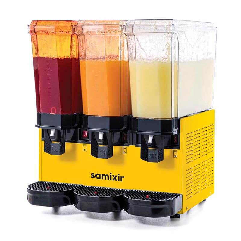 Samixir 60.SS Triple Klasik Fıskiyeli Soğuk İçecek Dispenseri, 20+20+20 Lt, Sarı - Samixir