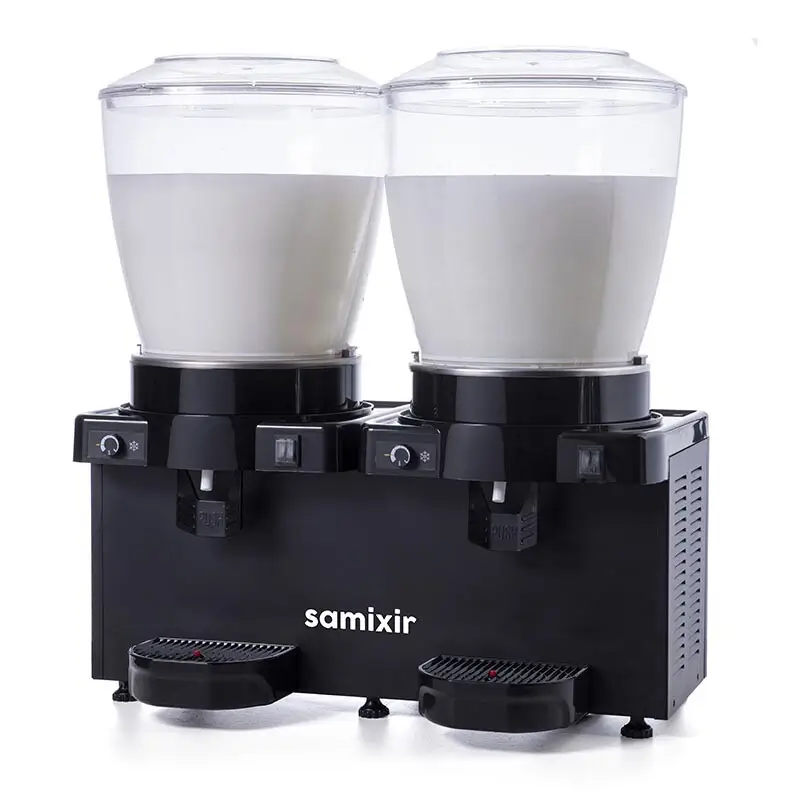 Samixir MM44.AB Panaromik Analog Twin Soğuk İçecek Dispenseri, 22+22 Lt, Karıştırıcılı, Siyah - Samixir (1)