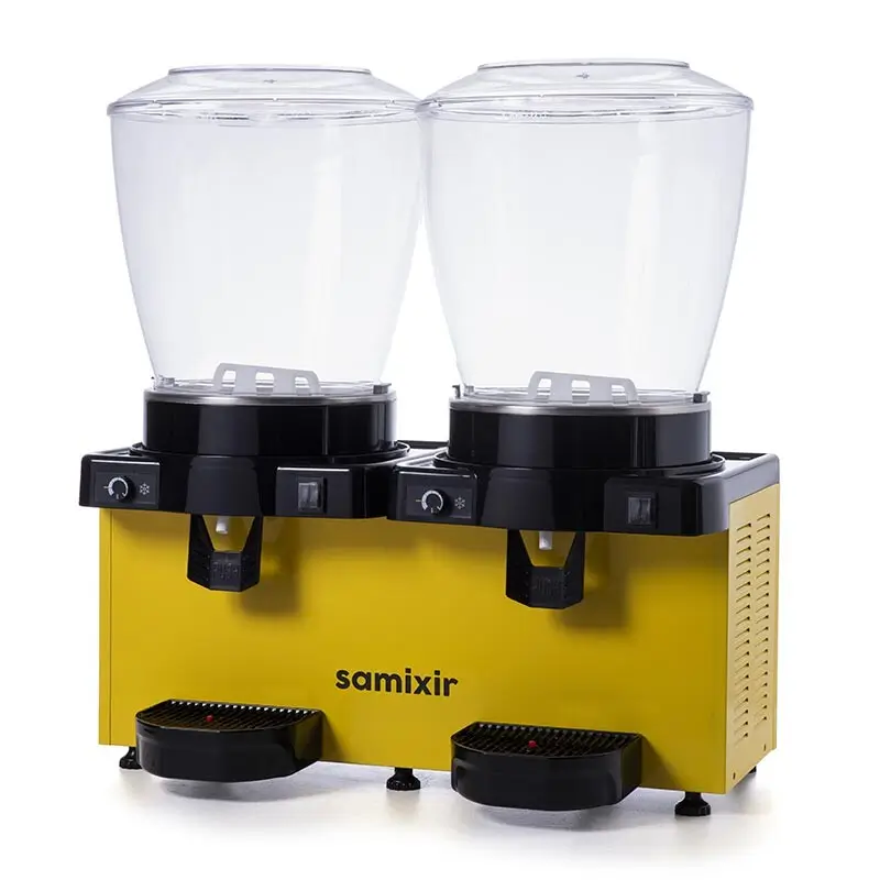 Samixir MM44.AY Panaromik Analog Twin Soğuk İçecek Dispenseri, 22+22 Lt, Karıştırıcılı, Sarı - Samixir (1)