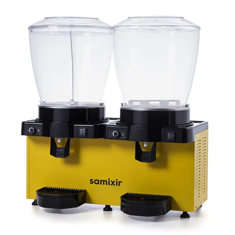 Samixir SM44 Panaromik Analog Twin Soğuk İçecek Dispenseri, 22+22 Lt, Karıştırıcılı, Sarı - Samixir (1)