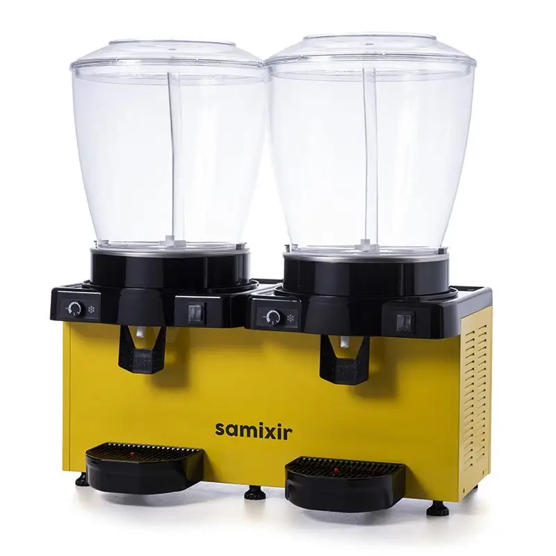 Samixir SS44 Panaromik Analog Twin Soğuk İçecek Dispenseri, 22+22 Lt, Fıskiyeli, Sarı - Samixir (1)