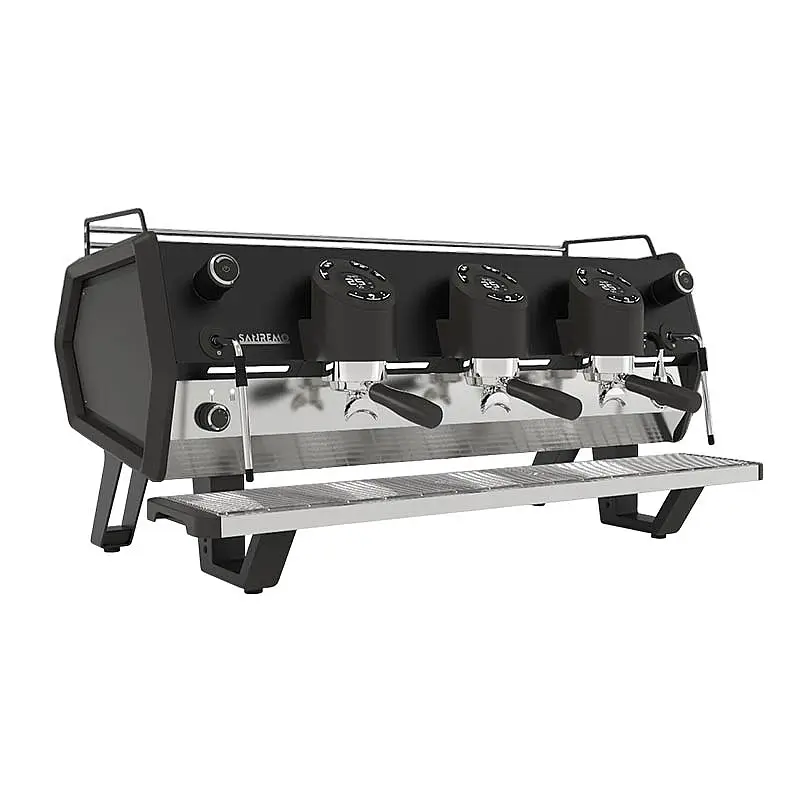 Sanremo D8 Pro Tam Otomatik Espresso Kahve Makinesi, 3 Gruplu, Siyah, Renkli LCD Ekran - 1