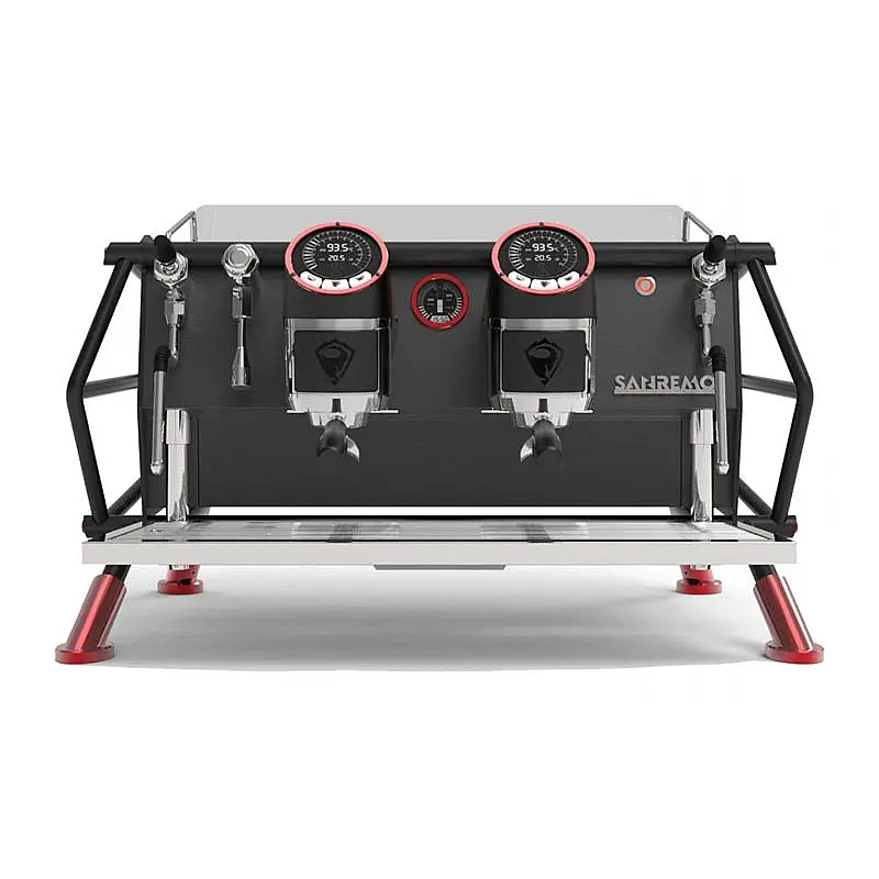 Sanremo Racer Naked Multiboiler Tam Otomatik Espresso Kahve Makinesi, 2 Gruplu, Siyah-Kırmızı, 877x680x534 mm. - Sanremo (1)