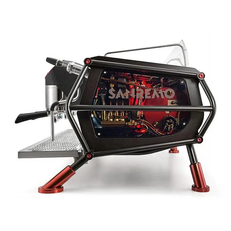 Sanremo Racer Naked Multiboiler Tam Otomatik Espresso Kahve Makinesi, 2 Gruplu, Siyah-Kırmızı, 877x680x534 mm. - 3