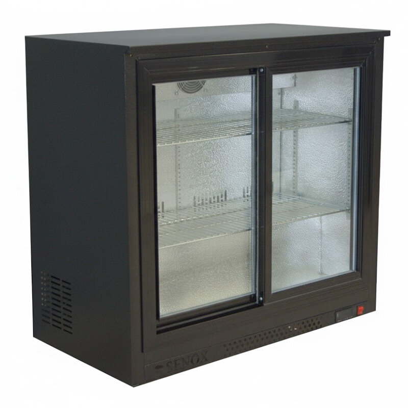 Senox BBCS-250 Bar Tipi Şişe Soğutucu Dolap, 2 Sürgülü Kapılı, 238 Lt, Siyah - Senox