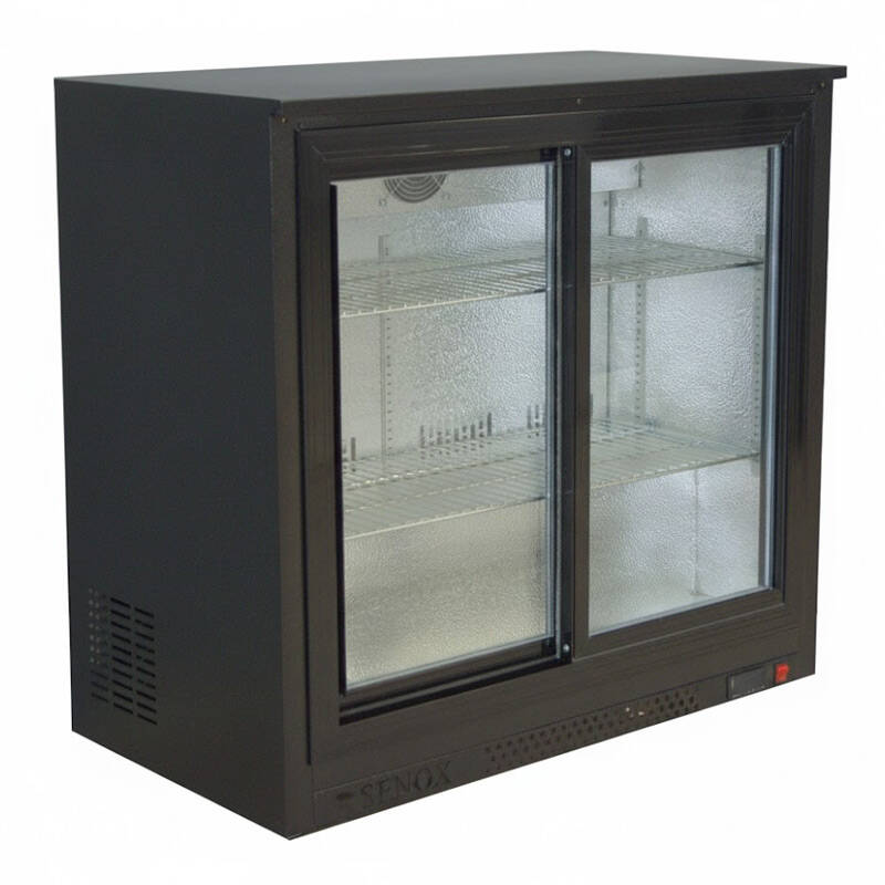 Senox BBCS-250 Bar Tipi Şişe Soğutucu Dolap, 2 Sürgülü Kapılı, 238 Lt, Siyah - 1