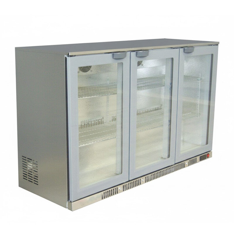 Senox SBC-350 Bar Tipi Şişe Soğutucu Dolap, 3 Kapılı, 338 Lt, Krom, Gri - Senox